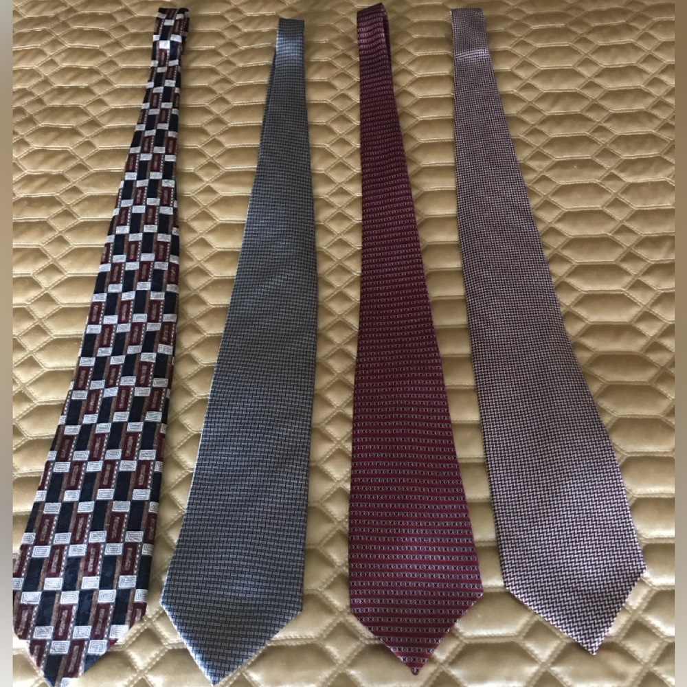 Bundle of 4 ties. Excellent condition. Burma Bibas, Perry Ellis, Claiborne